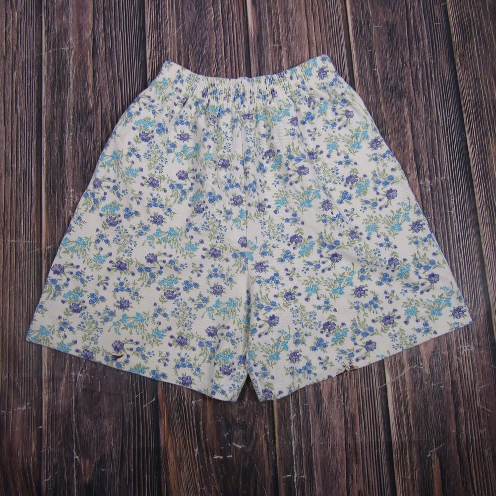 Vintage 90s Separate Issue Womens Size M Multi Floral Sweat Shorts Elastic Waist